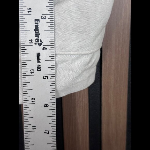 Maeve Crop Top XS Womens White Beige Smocked Back Linen Cotton Strapless - Picture 5 of 5